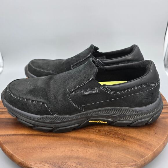 Skechers Shoes Mens 11.5 Black Leather Respected Calum Slip On Casual Loafers main image 8